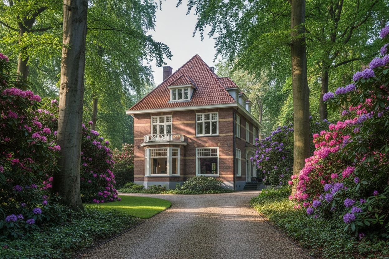 Villa uit 1912 tussen hoge beuken in villapark Trompenberg