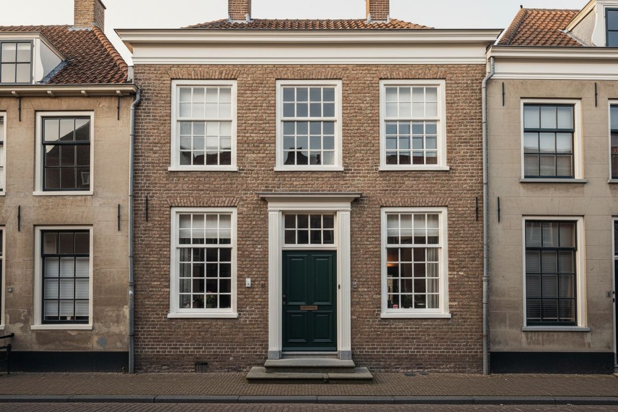 Achttiende-eeuws herenhuis aan een stille straat in de Vesting Naarden